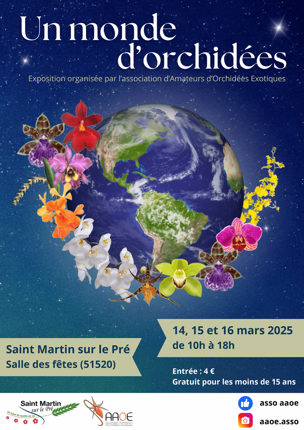 Exposition de l'association des amateurs d'orchidées en mars 2025