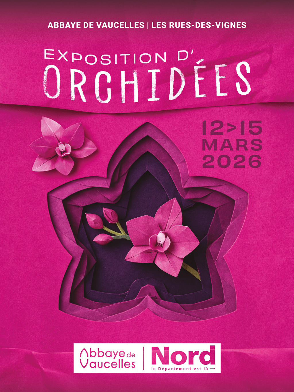 Affiche expo orchidées abbaye vaucelles