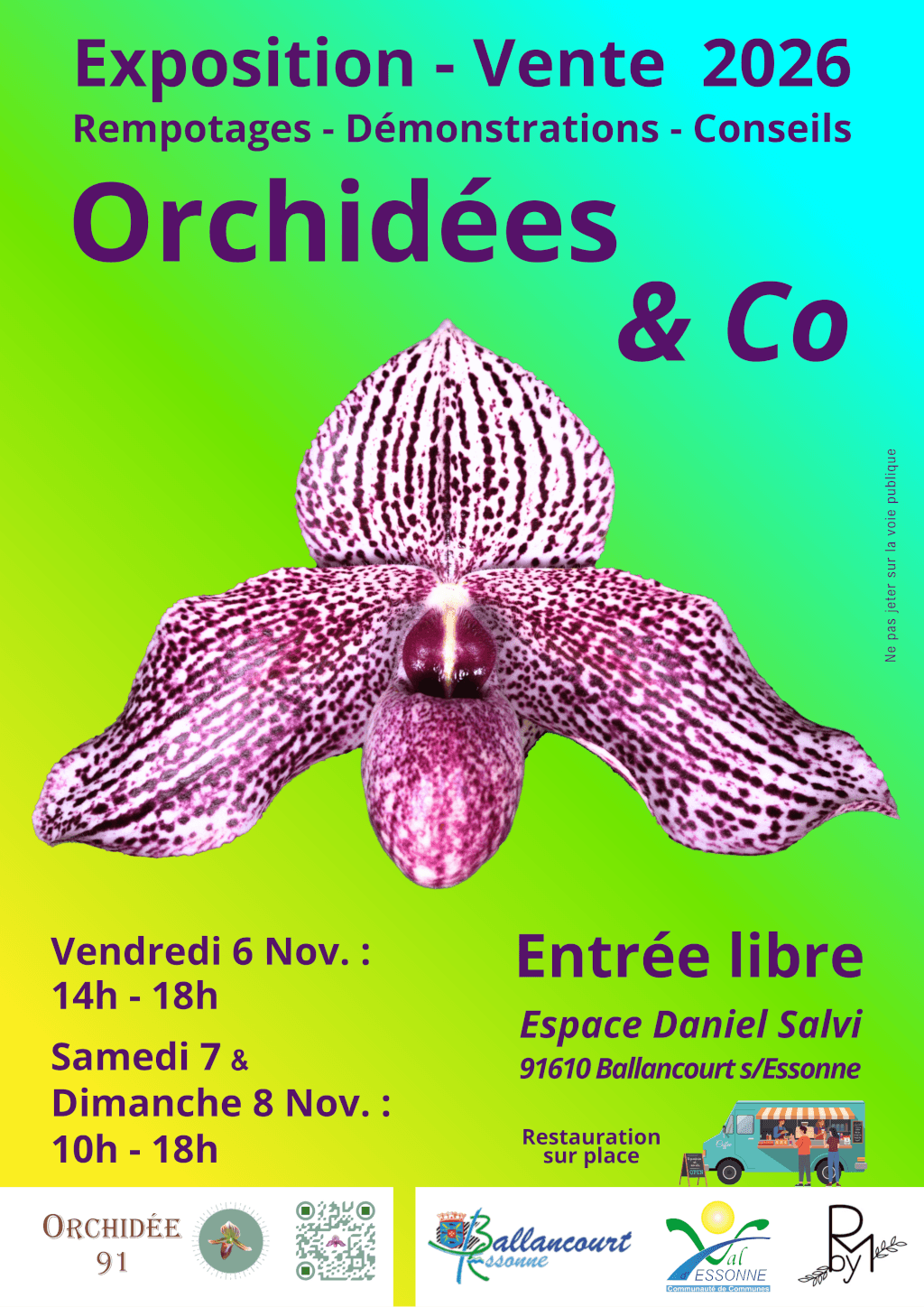 affiche du salon d'orchidées d'orchide91 - novembre 2026